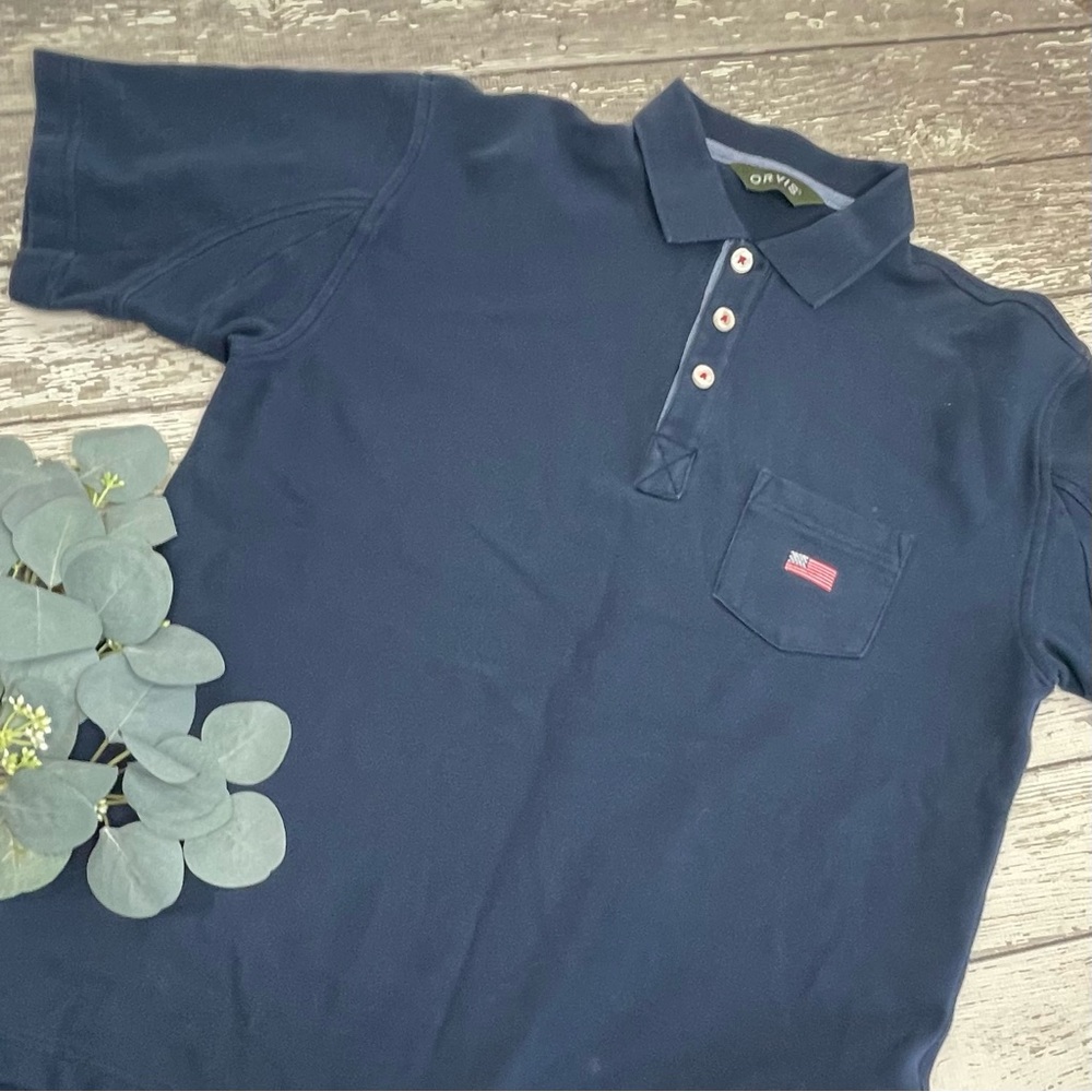 ORVIS USA Flag Short Sleeve Polo Shirt